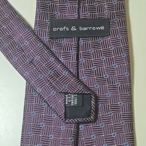 Croft & Barrow Plum Y2K Checkered Tie